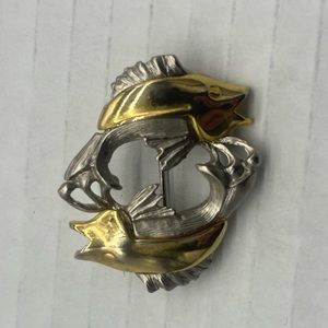 Apel signed  zodiac pisces fish brooch pin